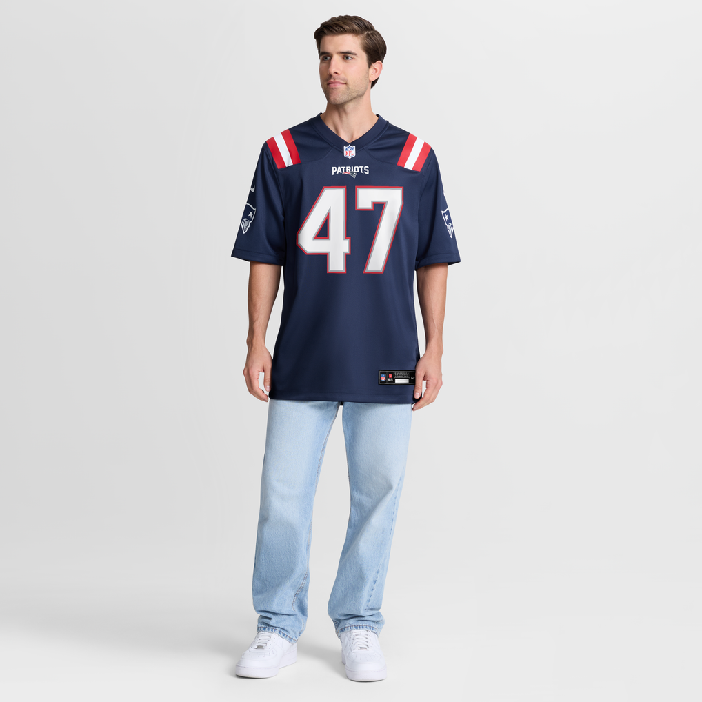Men's New England Patriots Julian Ashby Nike  Navy Team Game Jersey - Image 8