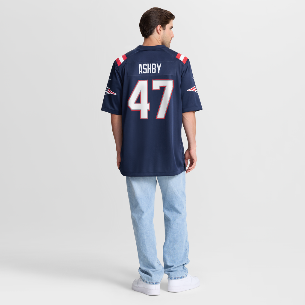 Men's New England Patriots Julian Ashby Nike  Navy Team Game Jersey - Image 9