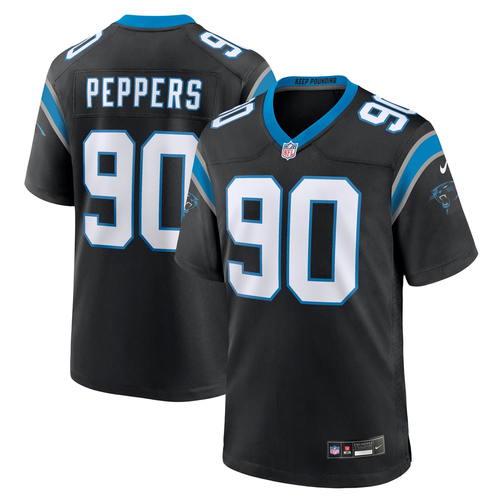 Men's Carolina Panthers Julius Peppers Nike Black Retired Player Game Jersey - Image 1