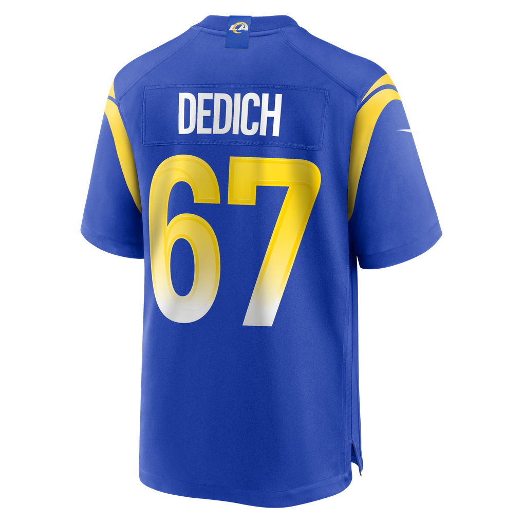 Men's Los Angeles Rams Justin Dedich Nike  Royal Game Jersey - Image 4