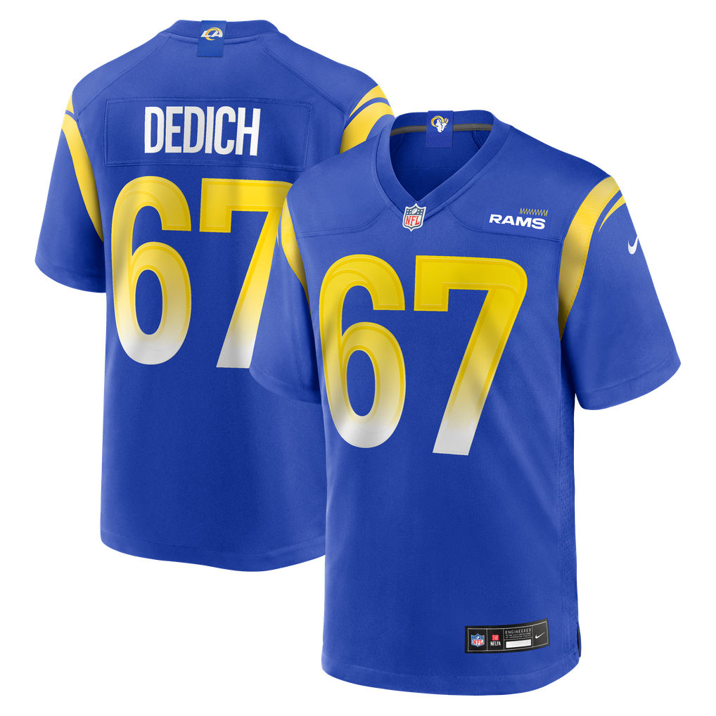 Men's Los Angeles Rams Justin Dedich Nike  Royal Game Jersey - Image 1