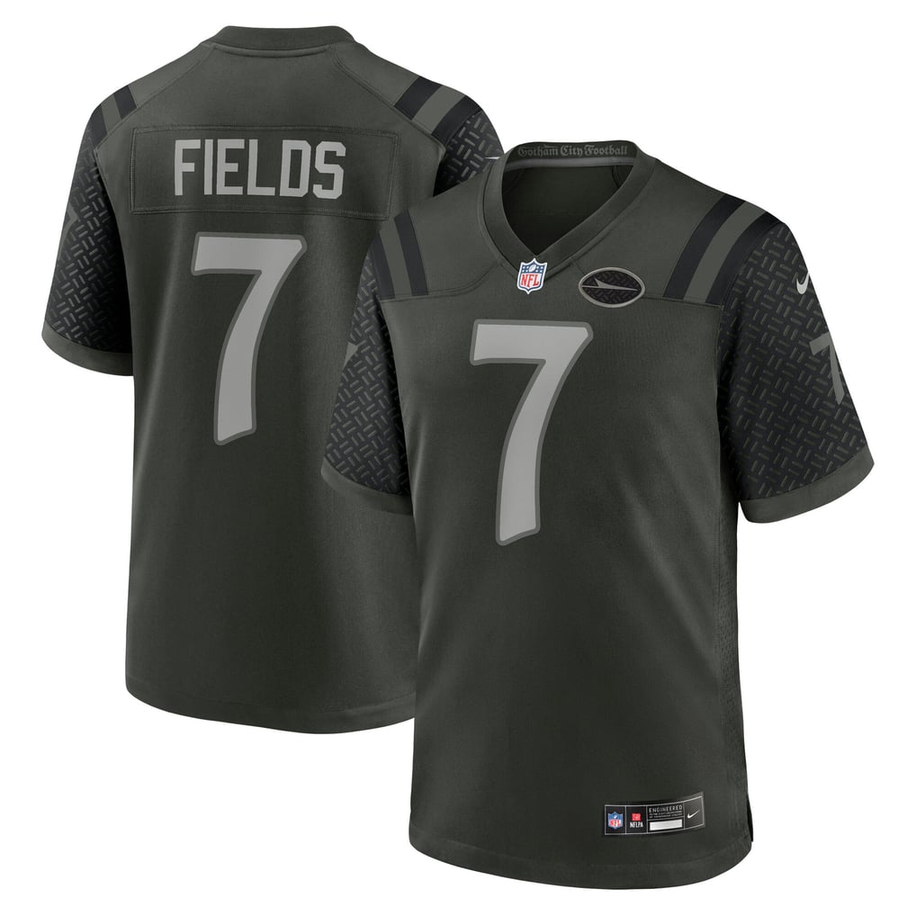 Men's New York Jets Justin Fields Nike Gotham Green 2025 Rivalries Collection Game Jersey - Image 2