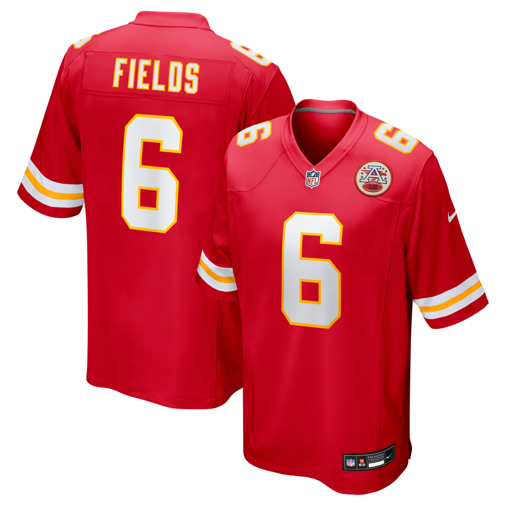 Men's Kansas City Chiefs Justin Fields Nike Red Game Jersey - Image 2