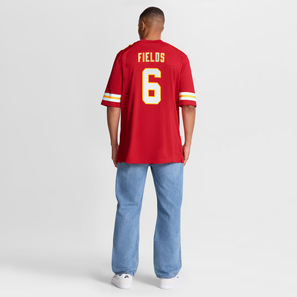 Men's Kansas City Chiefs Justin Fields Nike Red Game Jersey - Image 4