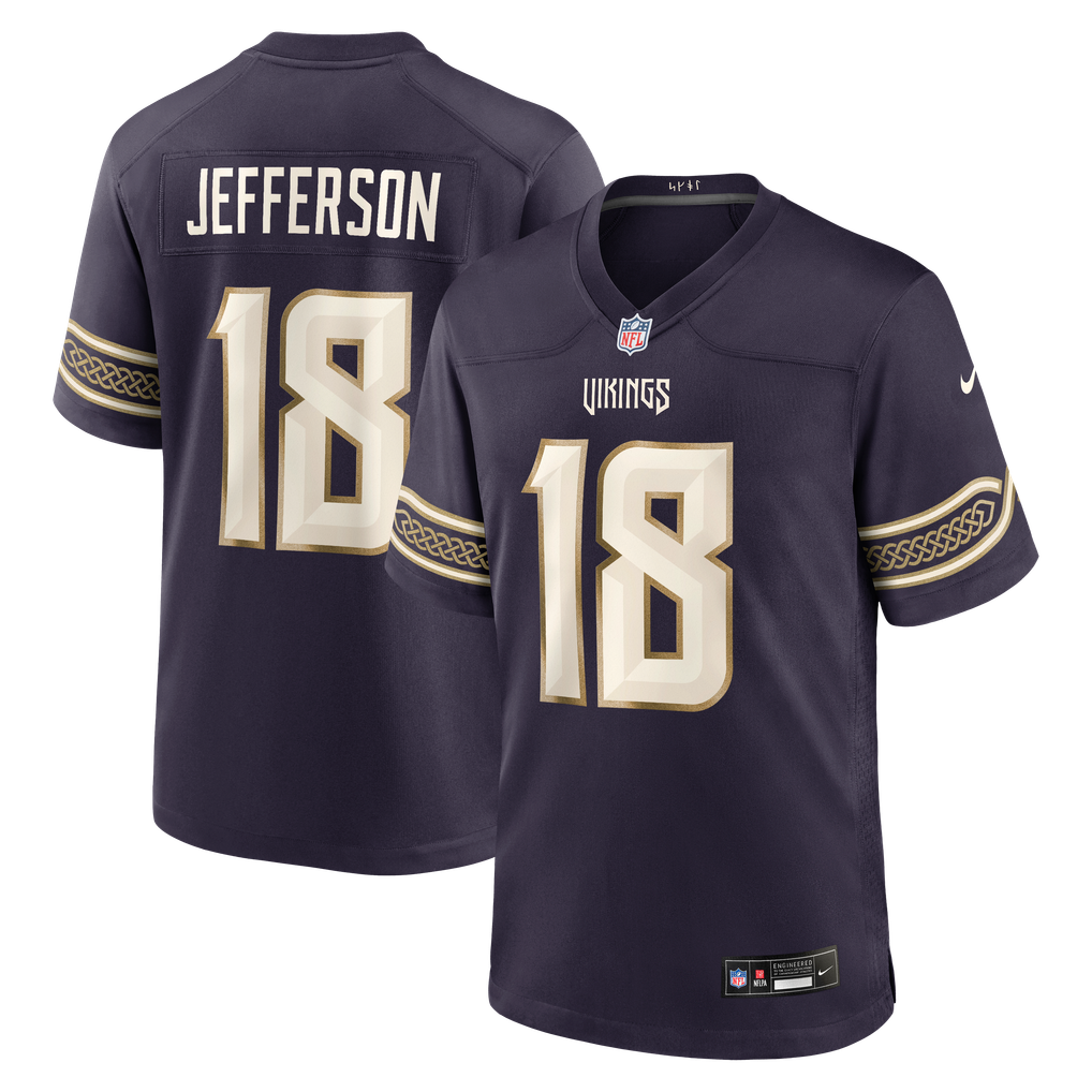 Men's Minnesota Vikings Justin Jefferson Nike Purple 2026 Rivalries Collection Game Jersey - Image 2
