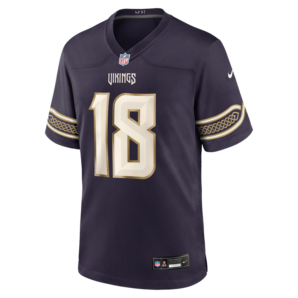 Men's Minnesota Vikings Justin Jefferson Nike Purple 2026 Rivalries Collection Game Jersey - Image 7