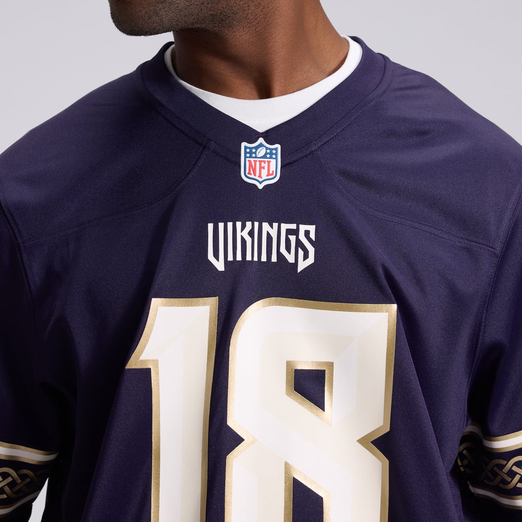 Men's Minnesota Vikings Justin Jefferson Nike Purple 2026 Rivalries Collection Game Jersey - Image 9