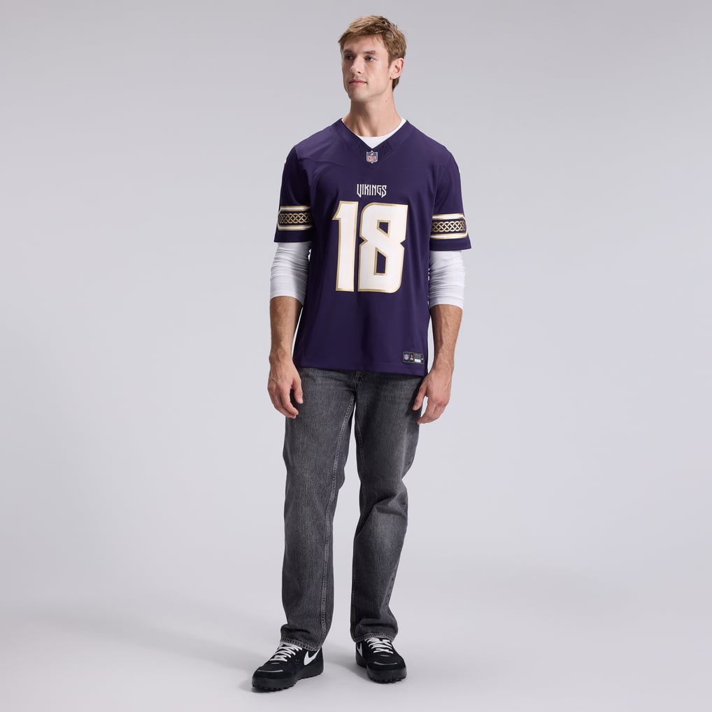Men's Minnesota Vikings Justin Jefferson Nike Purple 2026 Rivalries Collection Stitched Limited Jersey - Image 5