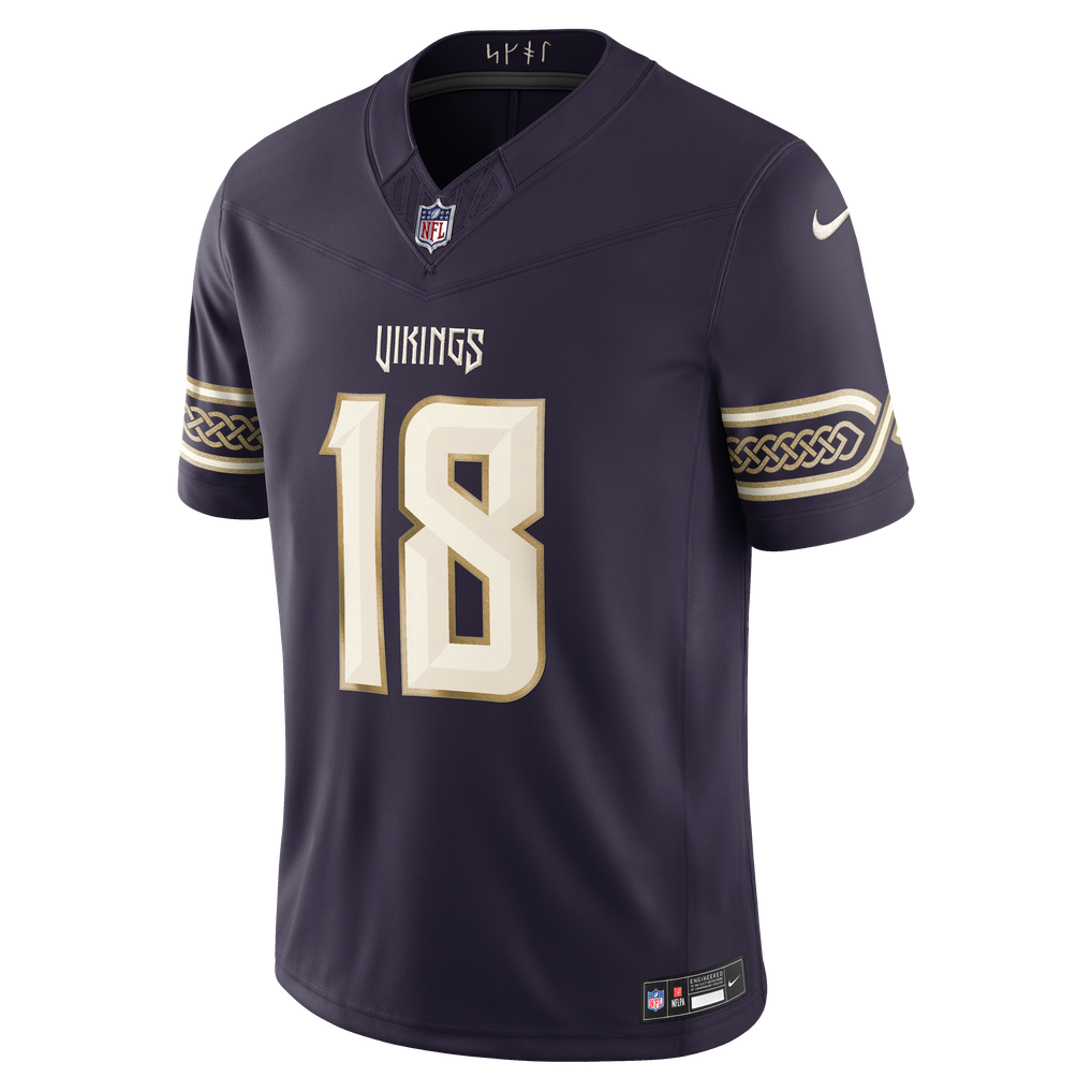 Men's Minnesota Vikings Justin Jefferson Nike Purple 2026 Rivalries Collection Stitched Limited Jersey - Image 7
