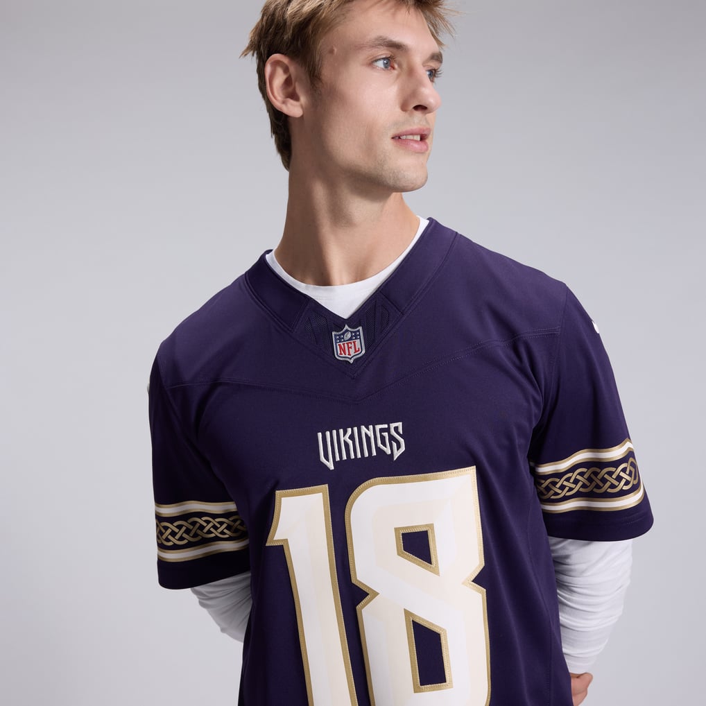 Men's Minnesota Vikings Justin Jefferson Nike Purple 2026 Rivalries Collection Stitched Limited Jersey - Image 10