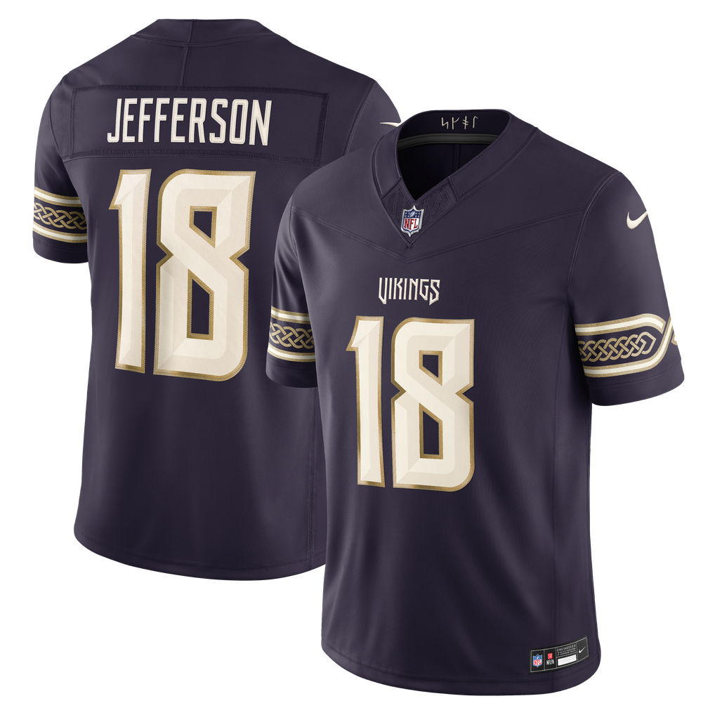 Men's Minnesota Vikings Justin Jefferson Nike Purple 2026 Rivalries Collection Stitched Limited Jersey - Image 1