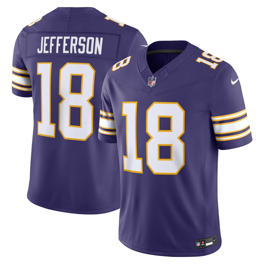 Men's Minnesota Vikings Justin Jefferson Nike Purple Alternate Classic Vapor F.U.S.E. Stitched Limited Jersey - Image 2