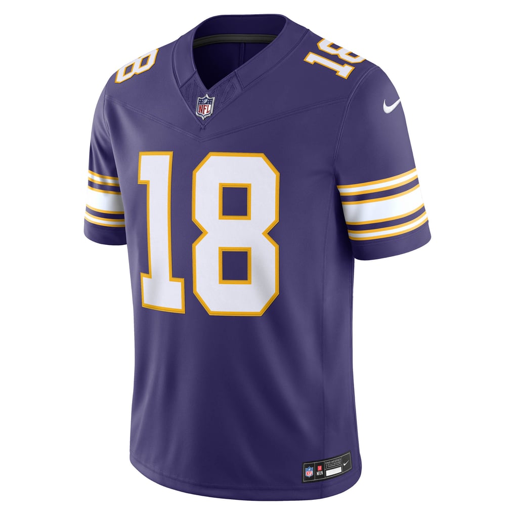 Men's Minnesota Vikings Justin Jefferson Nike Purple Alternate Classic Vapor F.U.S.E. Stitched Limited Jersey - Image 3