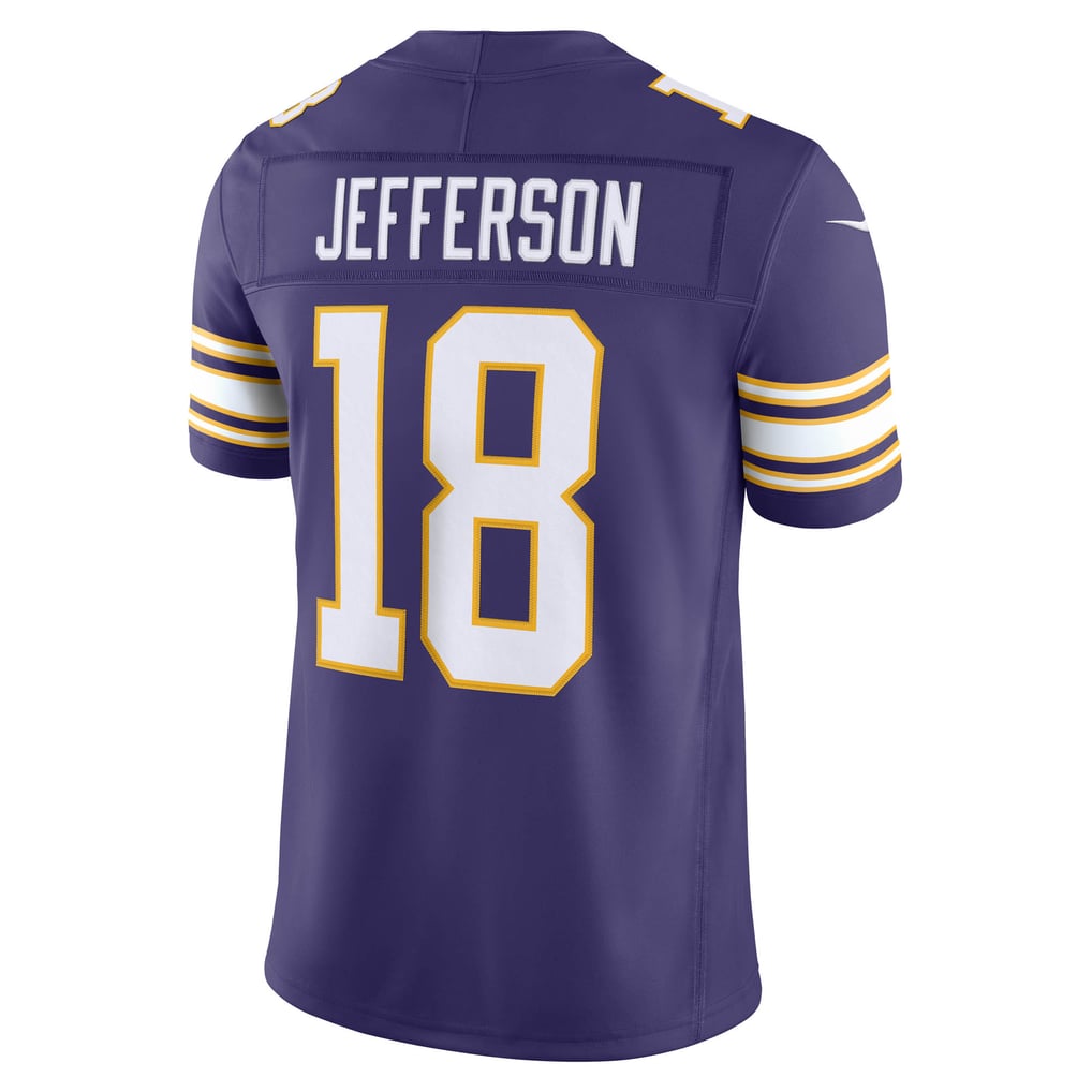 Men's Minnesota Vikings Justin Jefferson Nike Purple Alternate Classic Vapor F.U.S.E. Stitched Limited Jersey - Image 4