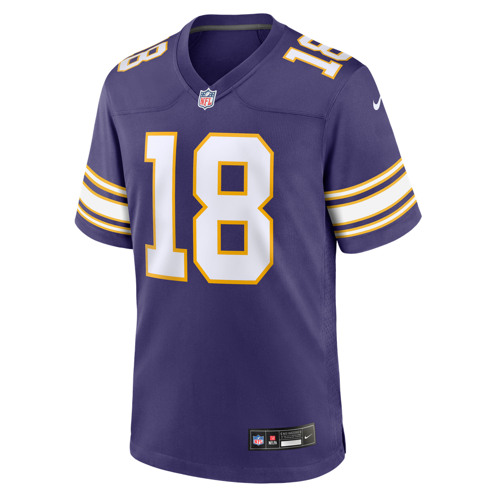 Men's Minnesota Vikings Justin Jefferson Nike Purple Classic Player Game Jersey - Image 7