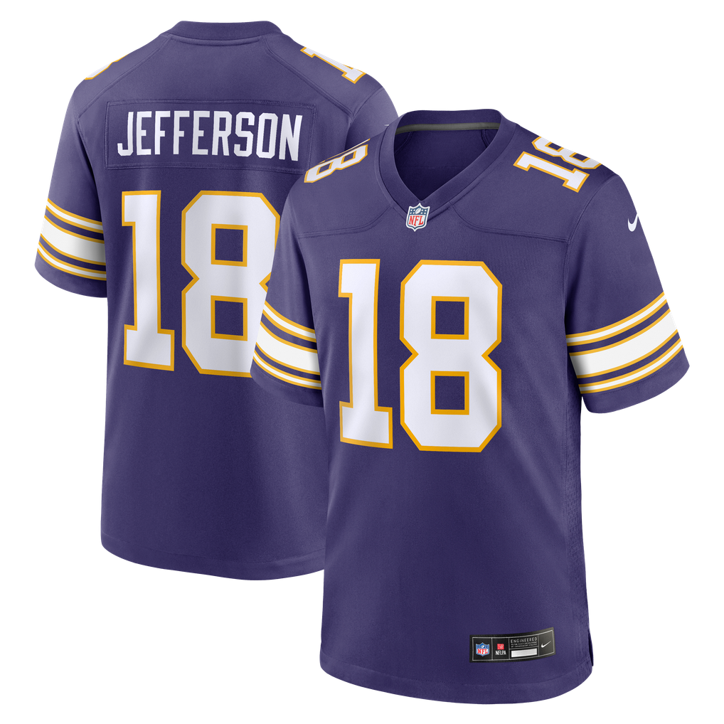 Men's Minnesota Vikings Justin Jefferson Nike Purple Classic Player Game Jersey - Image 1