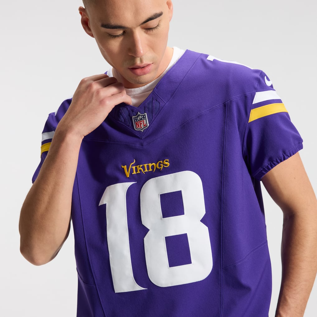 Men's Minnesota Vikings Justin Jefferson Nike Purple Team Vapor F.U.S.E. Elite Jersey - Image 9