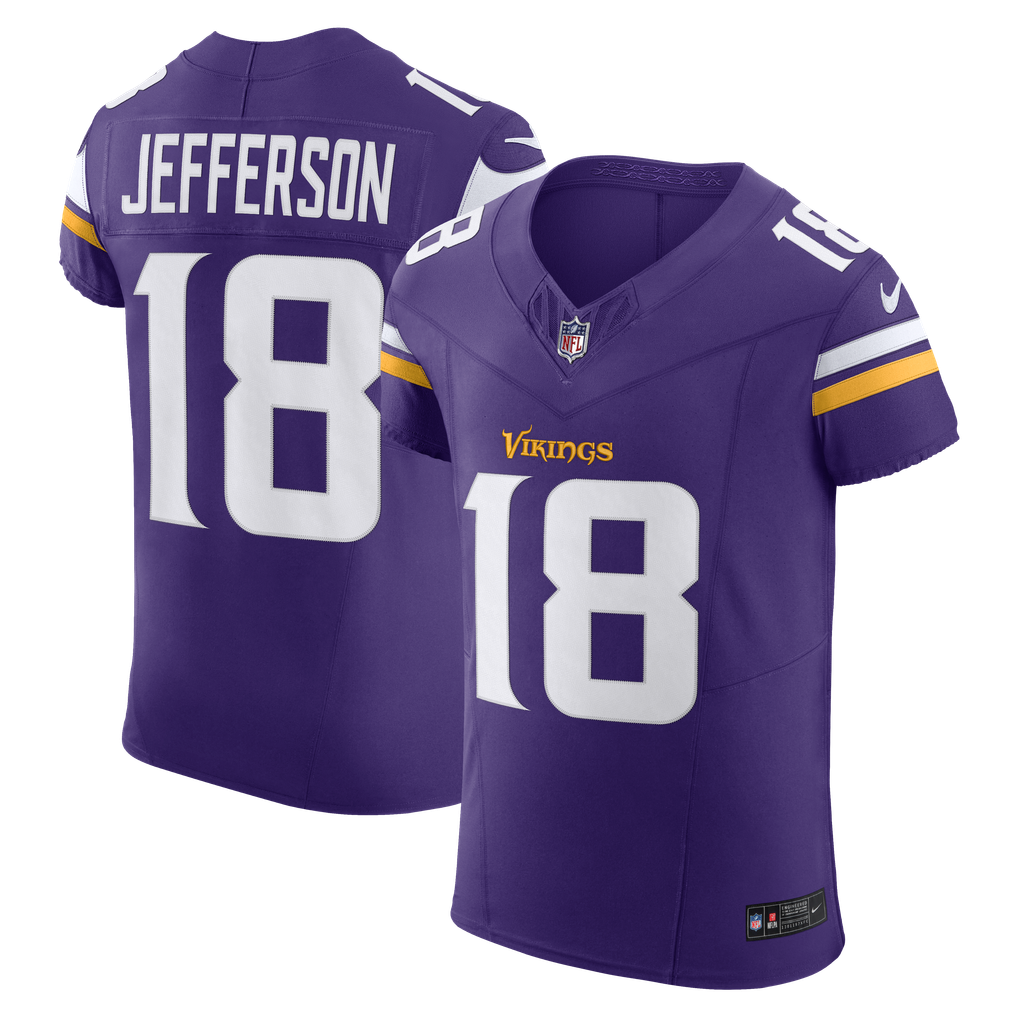 Men's Minnesota Vikings Justin Jefferson Nike Purple Team Vapor F.U.S.E. Elite Jersey - Image 1