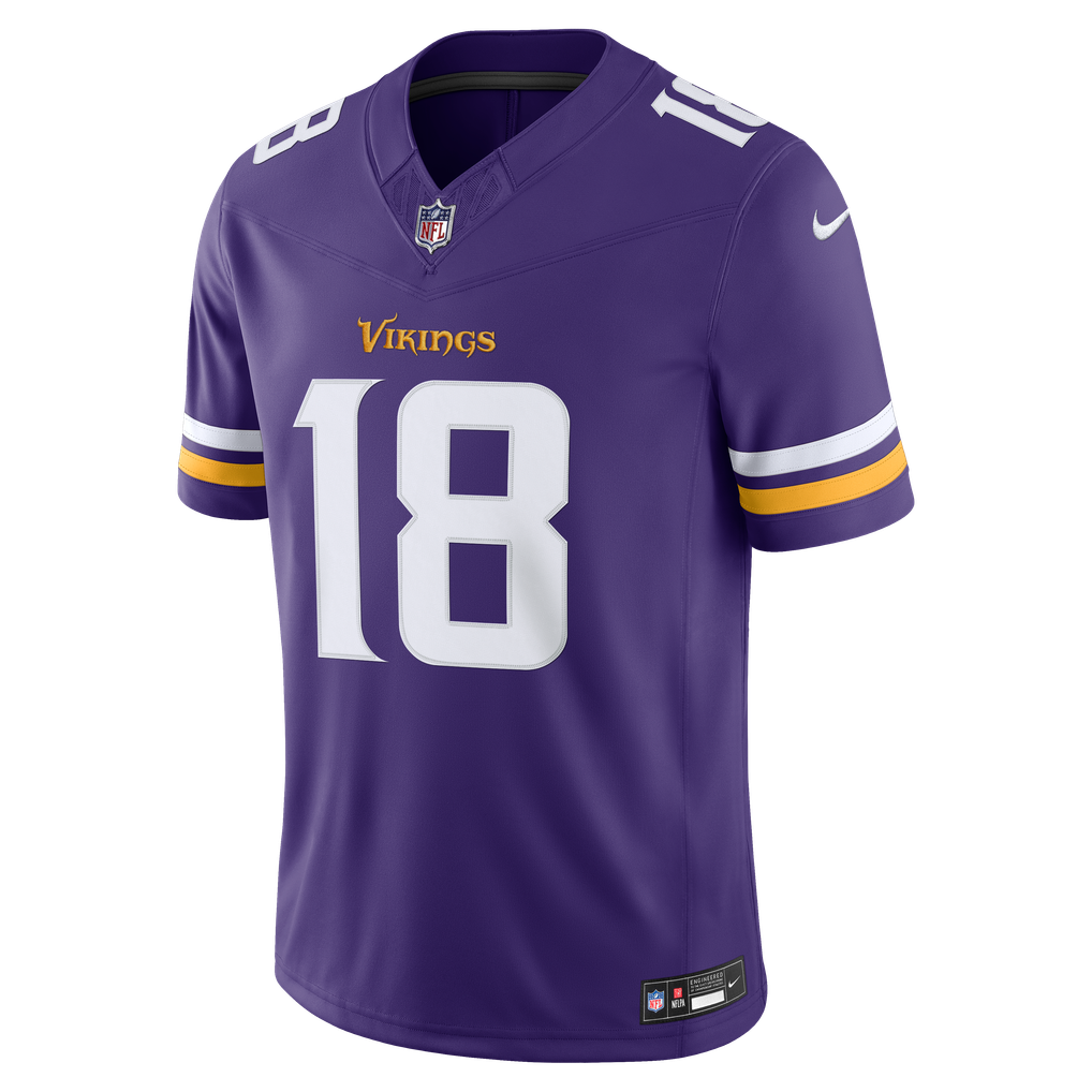 Men's Minnesota Vikings Justin Jefferson Nike Purple Team Vapor F.U.S.E. Stitched Limited Jersey - Image 7