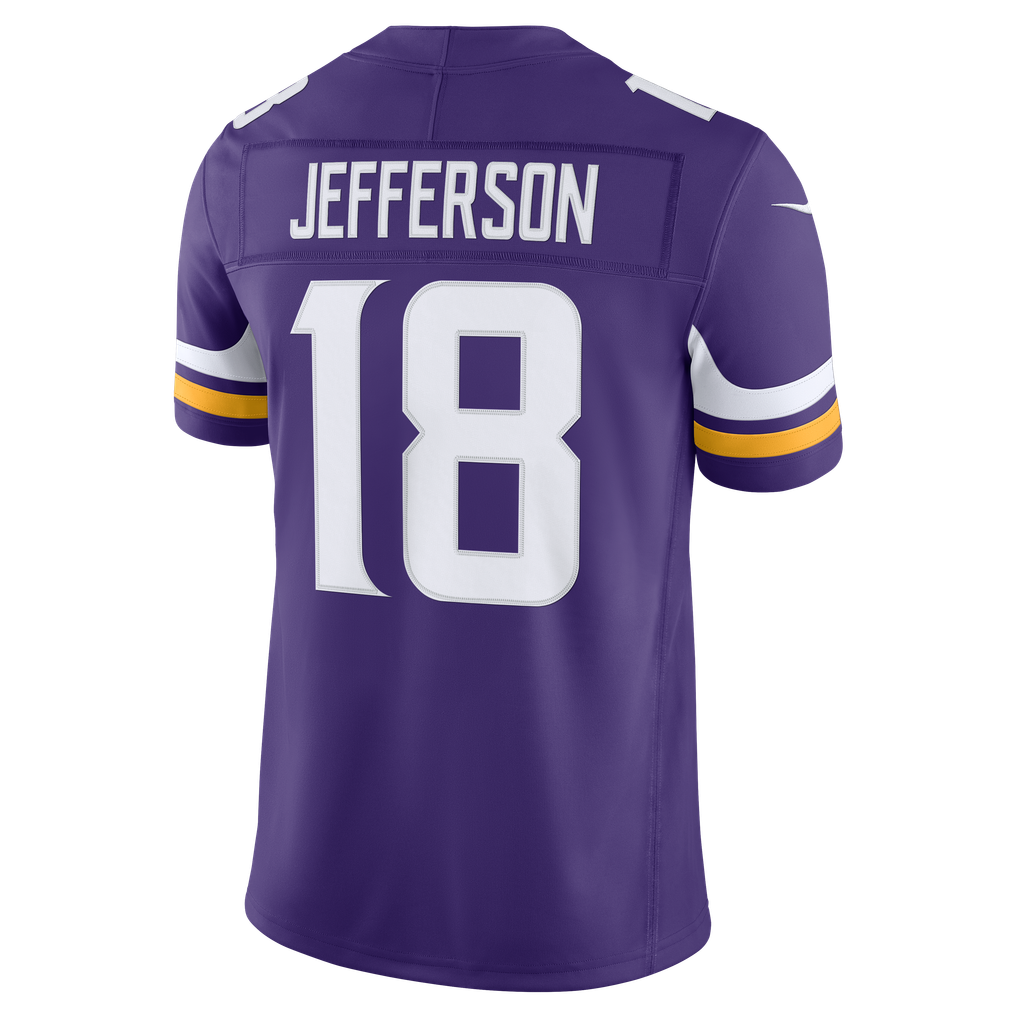 Men's Minnesota Vikings Justin Jefferson Nike Purple Team Vapor F.U.S.E. Stitched Limited Jersey - Image 8