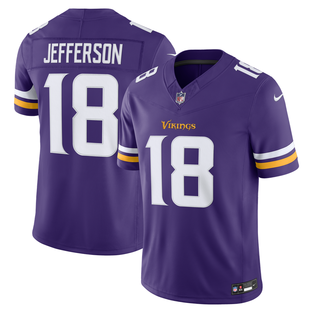 Men's Minnesota Vikings Justin Jefferson Nike Purple Team Vapor F.U.S.E. Stitched Limited Jersey - Image 1