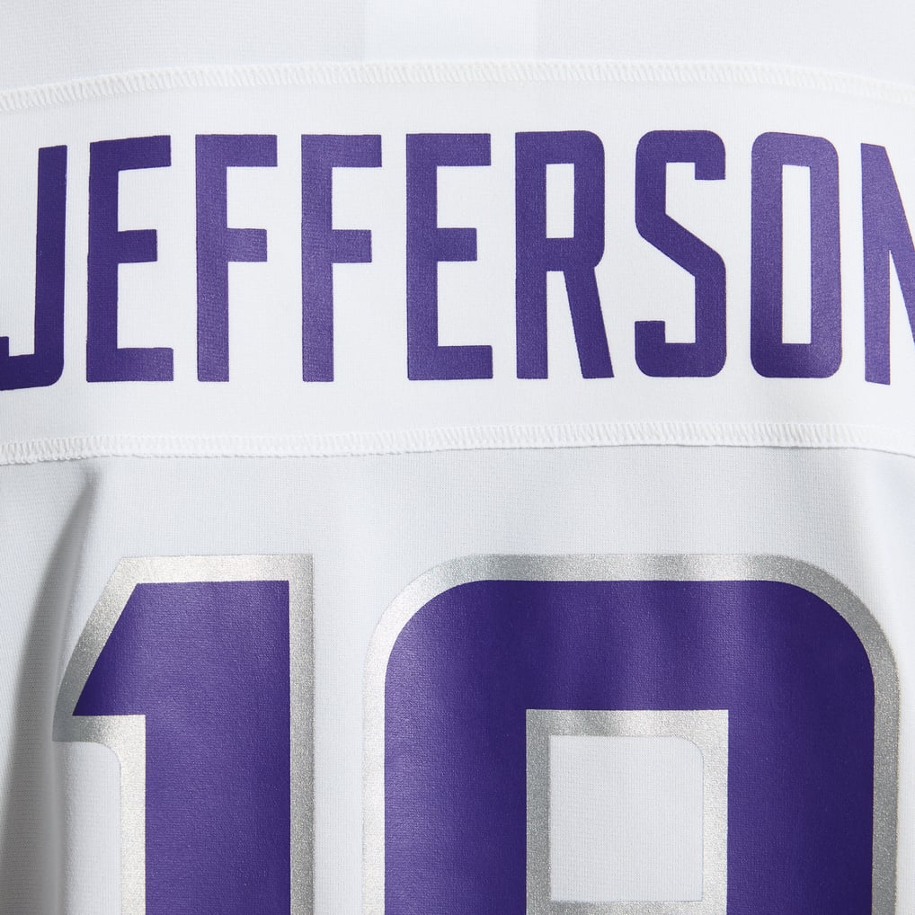 Men's Minnesota Vikings Justin Jefferson Nike White Alternate Game Player Jersey - Image 13