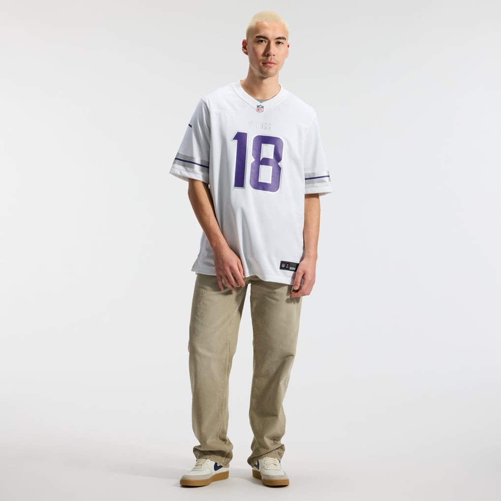 Men's Minnesota Vikings Justin Jefferson Nike White Alternate Game Player Jersey - Image 5