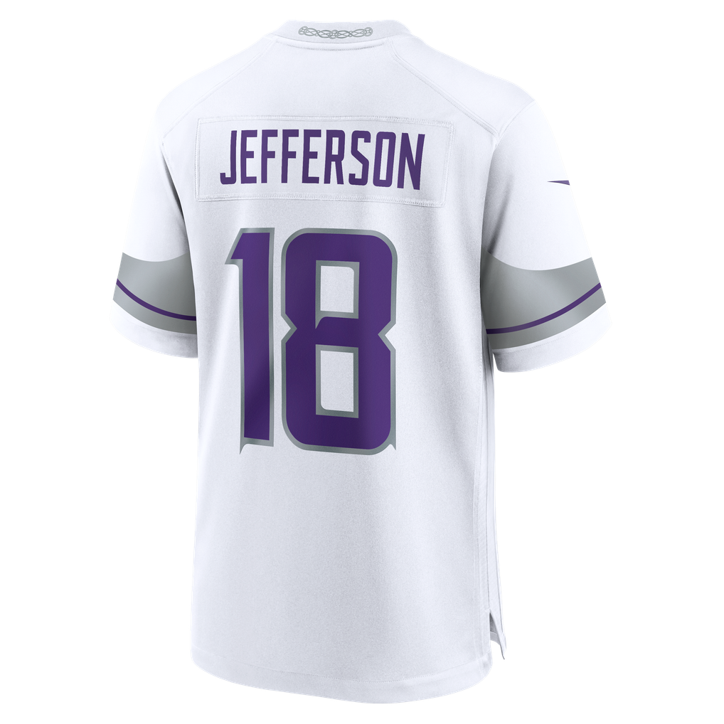 Men's Minnesota Vikings Justin Jefferson Nike White Alternate Game Player Jersey - Image 8