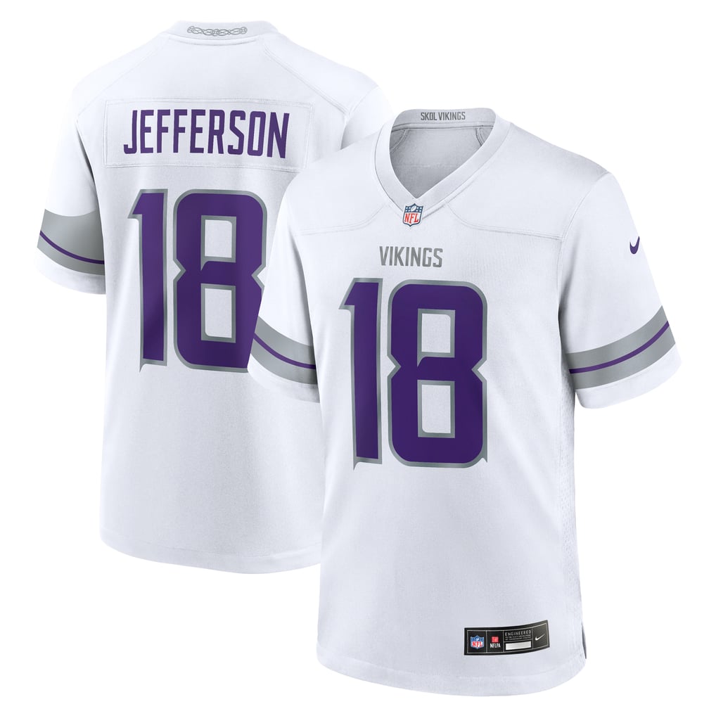 Men's Minnesota Vikings Justin Jefferson Nike White Alternate Game Player Jersey - Image 1