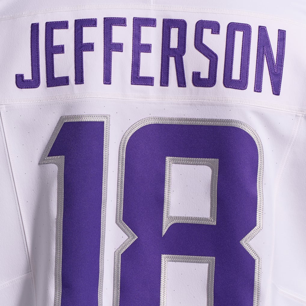 Men's Minnesota Vikings Justin Jefferson Nike White Alternate Vapor F.U.S.E. Elite Player Jersey - Image 12
