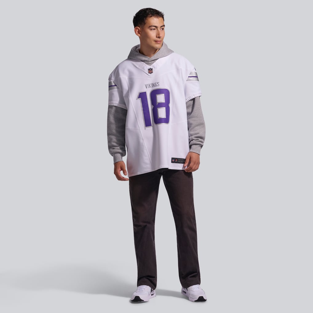 Men's Minnesota Vikings Justin Jefferson Nike White Alternate Vapor F.U.S.E. Elite Player Jersey - Image 5