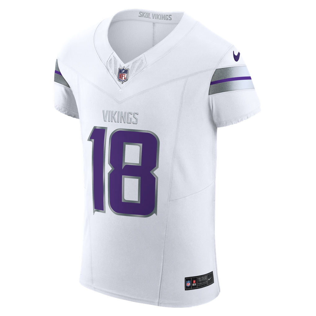 Men's Minnesota Vikings Justin Jefferson Nike White Alternate Vapor F.U.S.E. Elite Player Jersey - Image 7