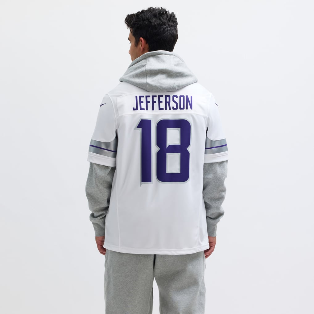 Men's Minnesota Vikings Justin Jefferson Nike White Alternate Vapor F.U.S.E. Limited Jersey - Image 6