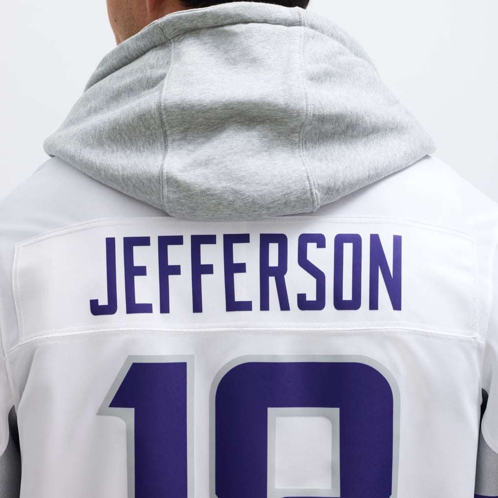 Men's Minnesota Vikings Justin Jefferson Nike White Alternate Vapor F.U.S.E. Limited Jersey - Image 9
