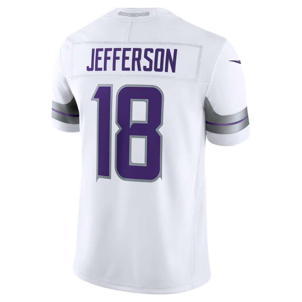 Men's Minnesota Vikings Justin Jefferson Nike White Alternate Vapor F.U.S.E. Stitched Limited Jersey - Image 4