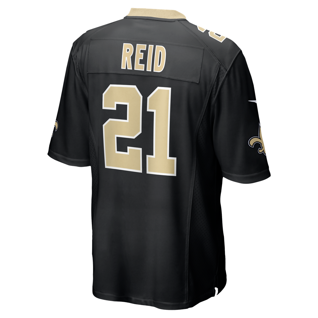 Men's New Orleans Saints Justin Reid Nike  Black Team Game Jersey - Image 4