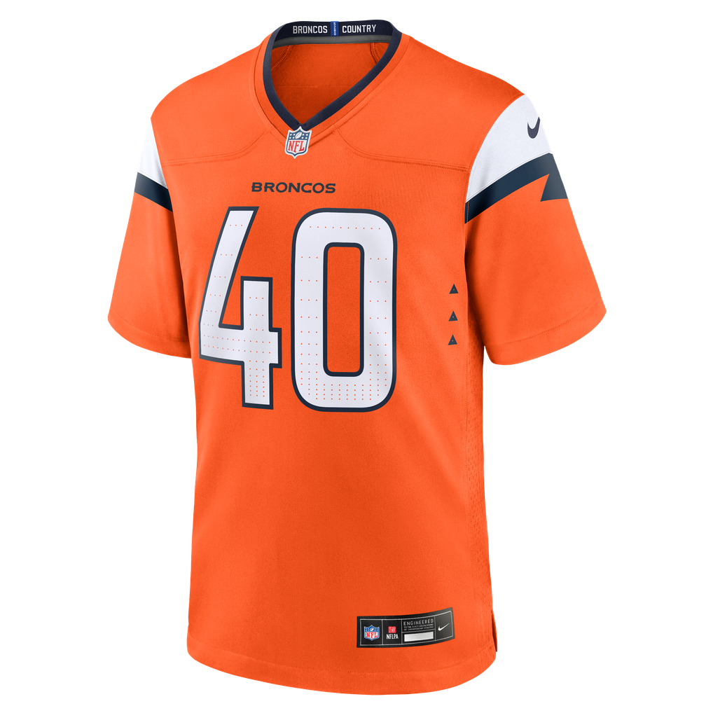 Men's Denver Broncos Justin Strnad Nike  Orange Team Game Jersey - Image 3