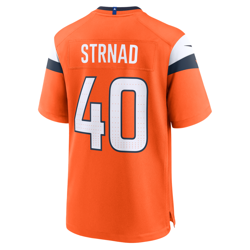 Men's Denver Broncos Justin Strnad Nike  Orange Team Game Jersey - Image 4
