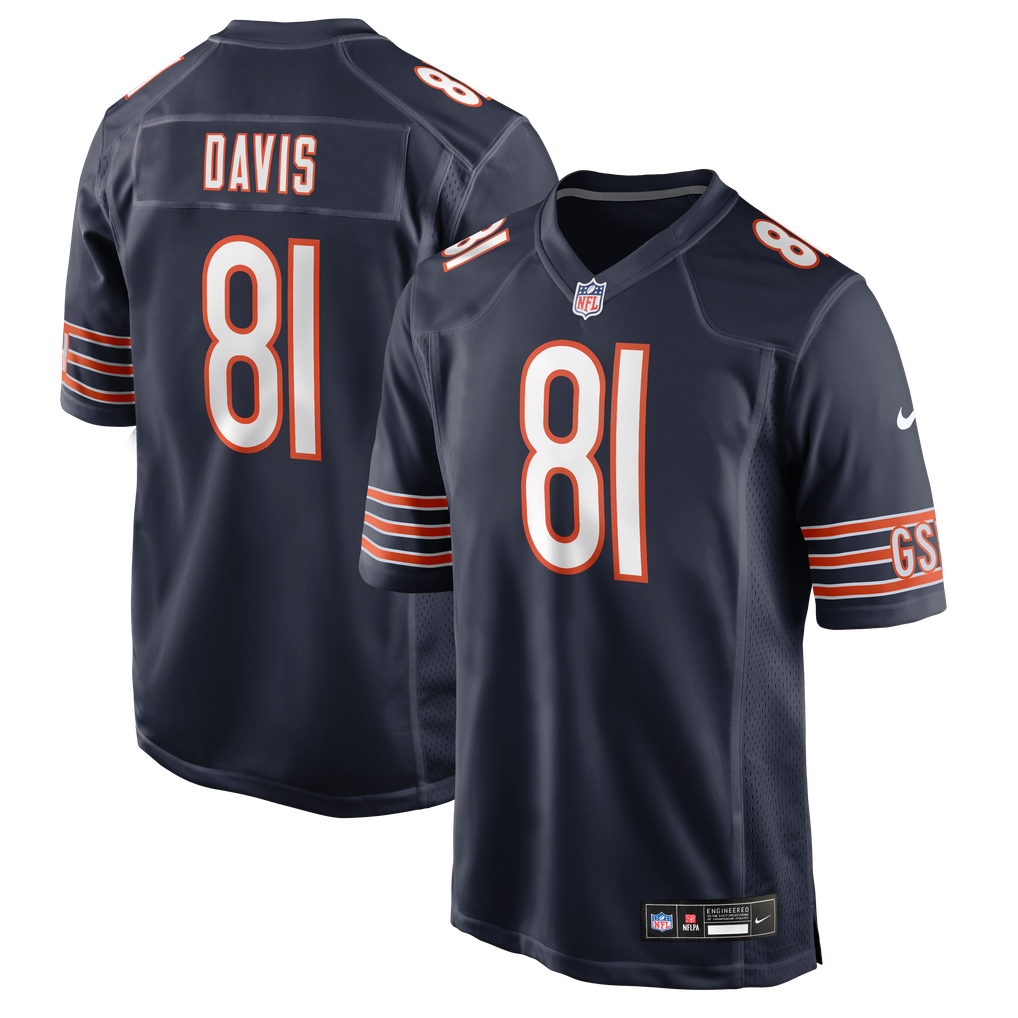 Men's Chicago Bears Kaden Davis Nike Navy Team Game Jersey - Image 2