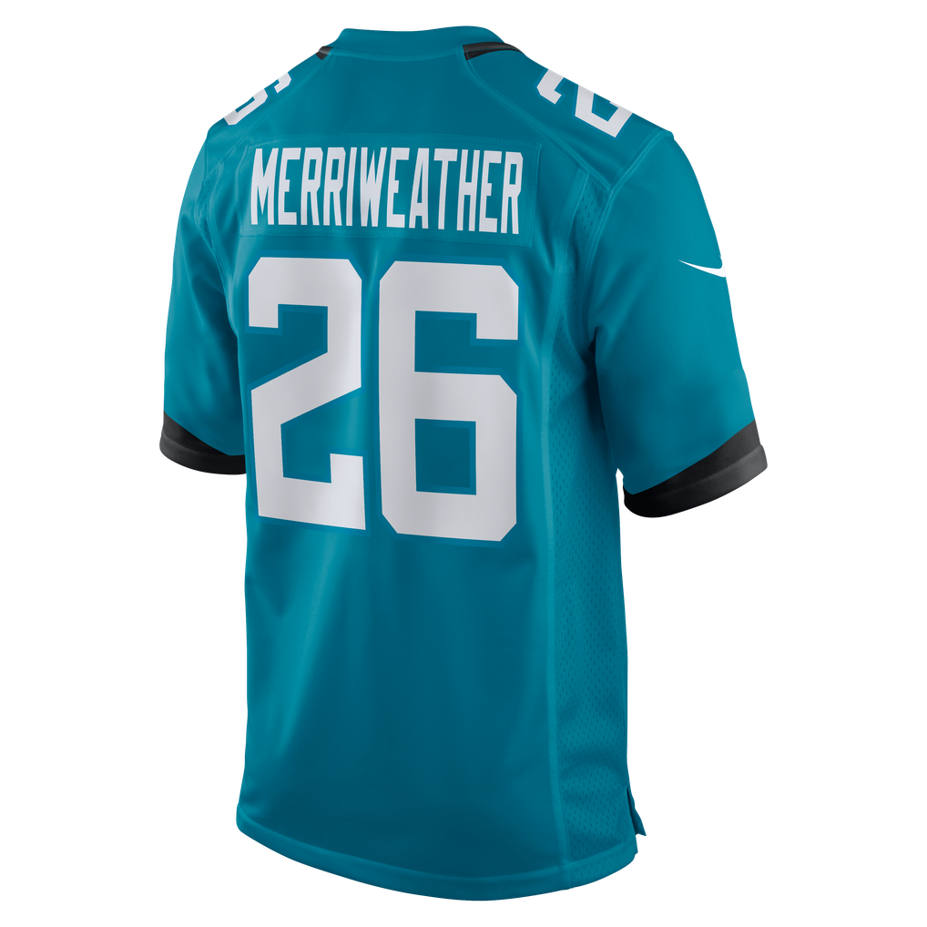 Men's Jacksonville Jaguars Kaevon Merriweather Nike Teal Team Game Jersey - Image 6