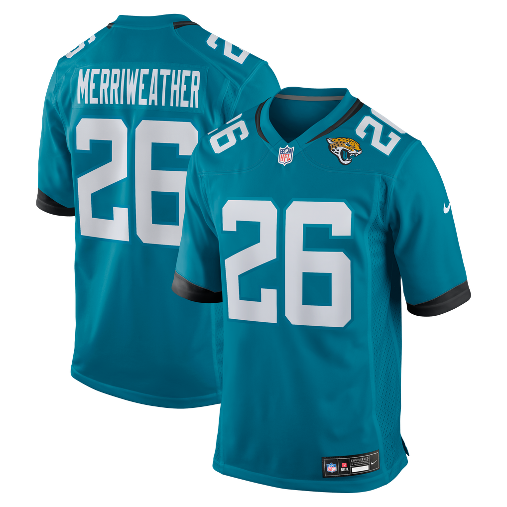 Men's Jacksonville Jaguars Kaevon Merriweather Nike Teal Team Game Jersey - Image 1