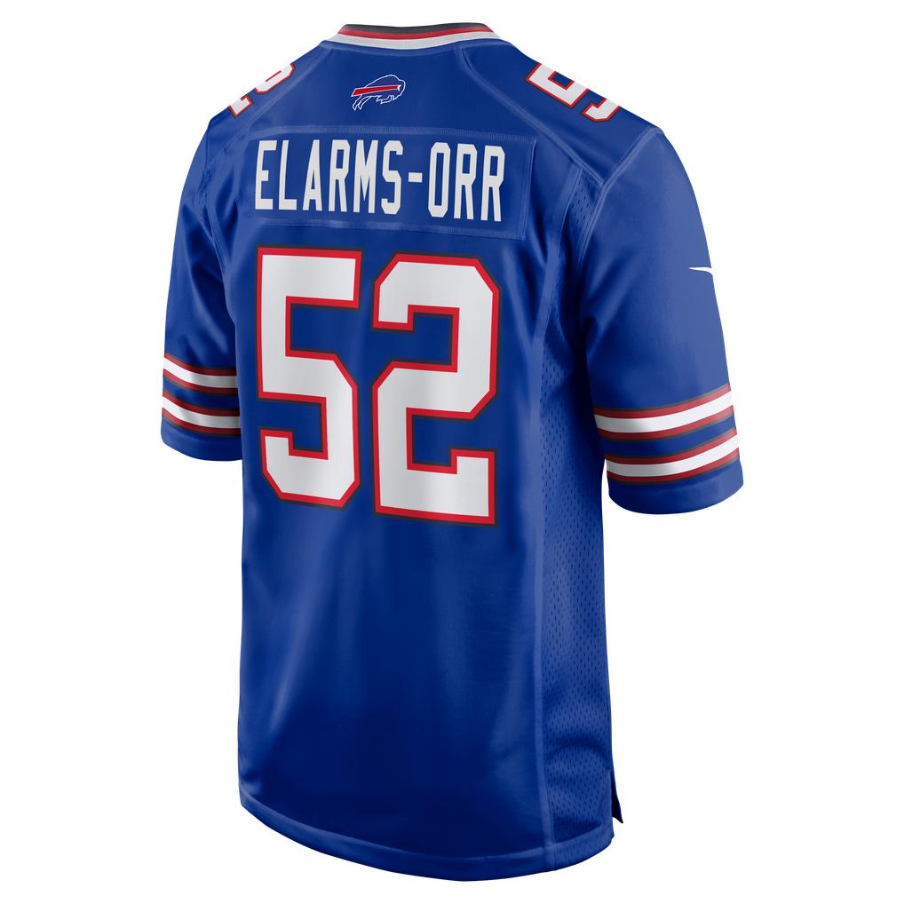 Men's Buffalo Bills Kaleb Elarms-Orr Nike Royal Team Game Jersey - Image 6