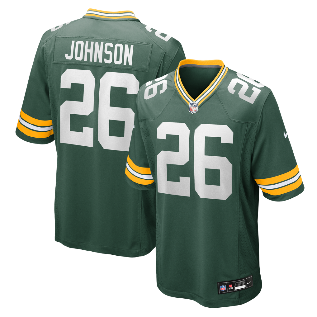 Men's Green Bay Packers Kaleb Johnson Nike Green Team Game Jersey - Image 2