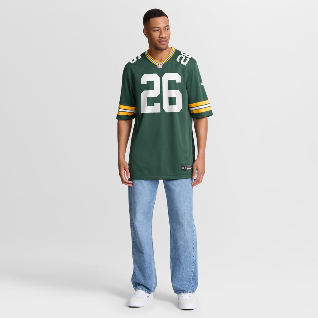 Men's Green Bay Packers Kaleb Johnson Nike Green Team Game Jersey - Image 3