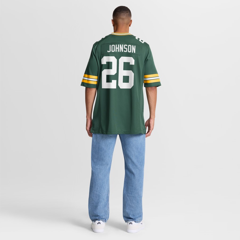 Men's Green Bay Packers Kaleb Johnson Nike Green Team Game Jersey - Image 4