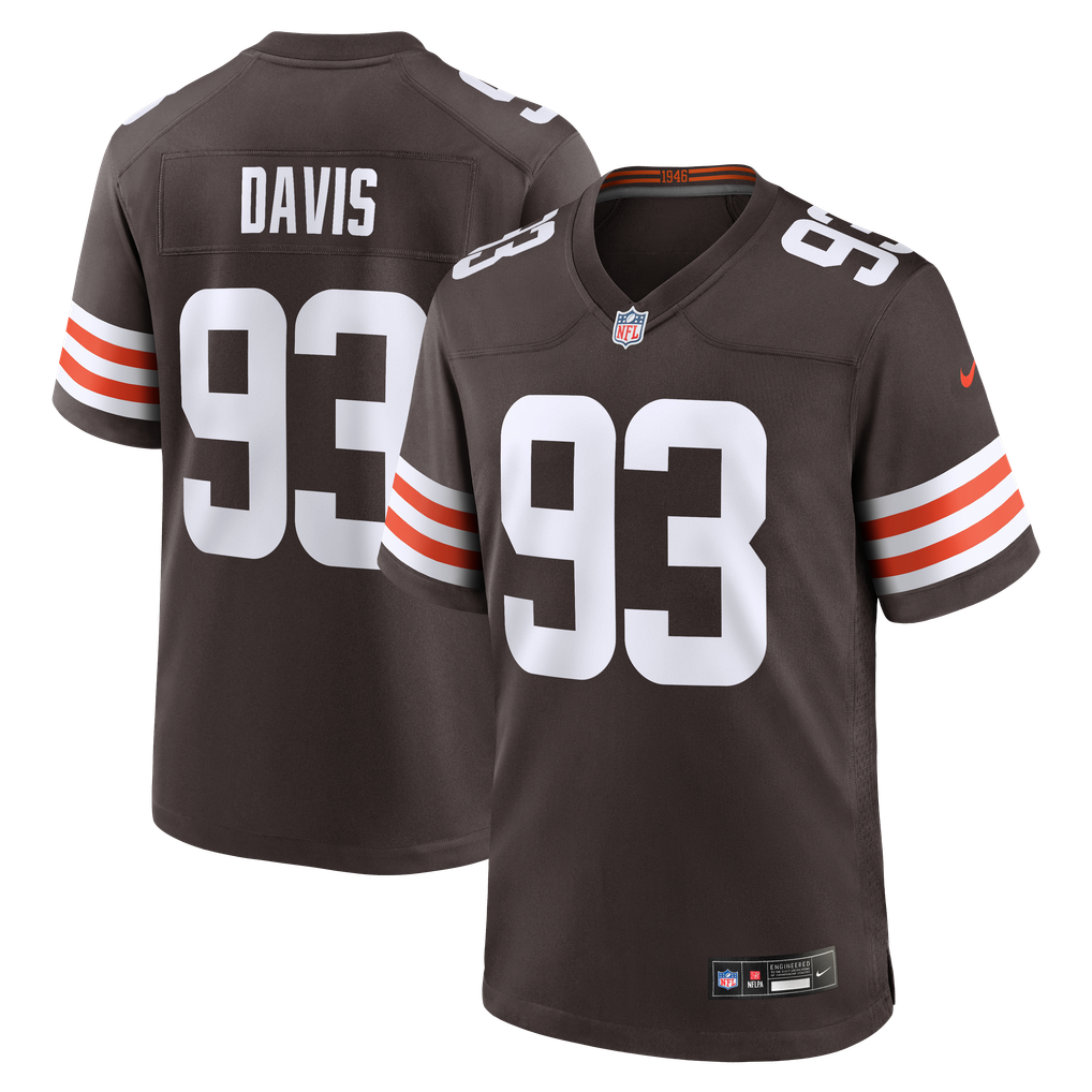 Men's Cleveland Browns Kalia Davis Nike Brown Team Game Jersey - Image 2