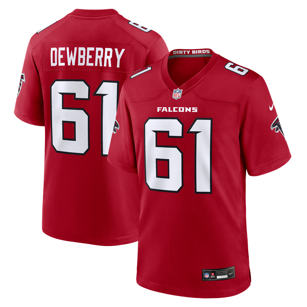 Men's Atlanta Falcons Kam Dewberry Nike Red Team Game Jersey
