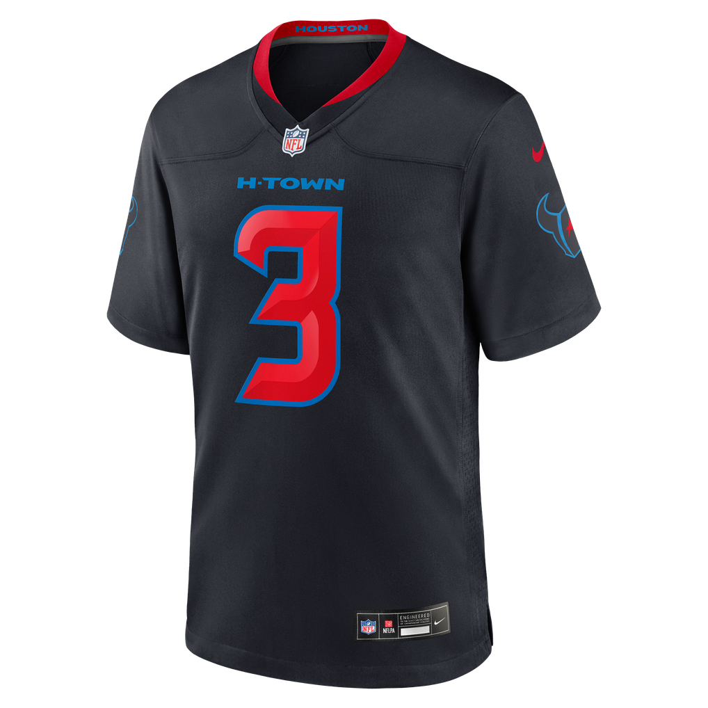 Men's Houston Texans Kamari Lassiter Nike Navy Alternate Game Jersey - Image 3