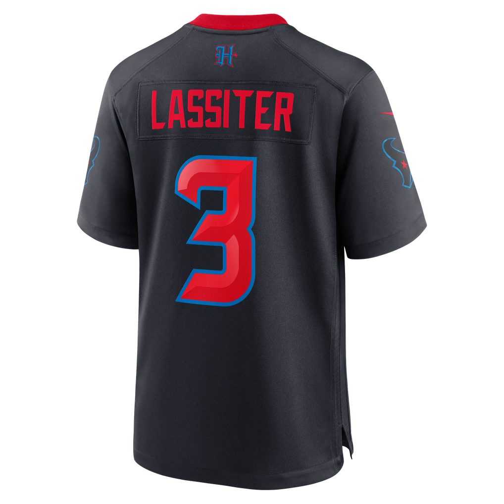 Men's Houston Texans Kamari Lassiter Nike Navy Alternate Game Jersey - Image 4