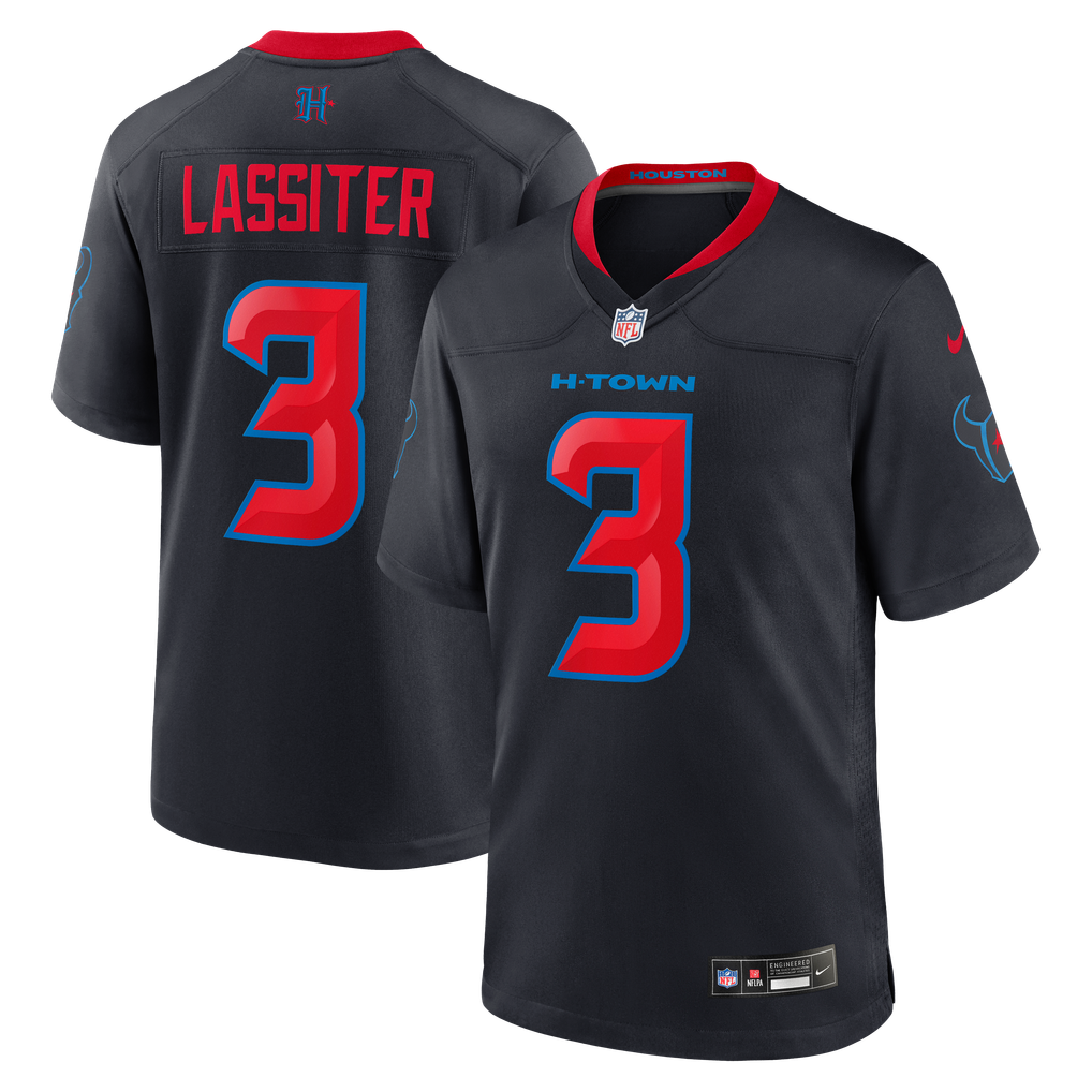 Men's Houston Texans Kamari Lassiter Nike Navy Alternate Game Jersey - Image 1